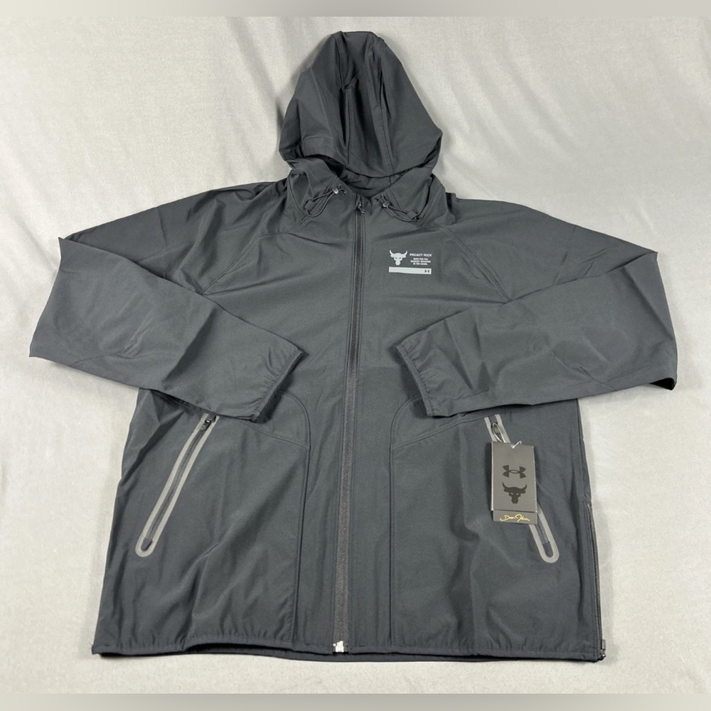 Under Armour Golf Jacket Hoodie Rock Unstoppable Large Black Polyester